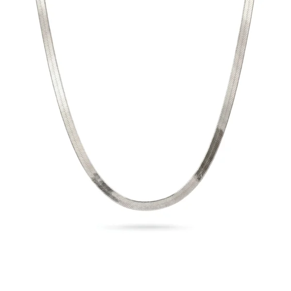 Srebrna ogrlica zmijica od 925 srebra sa rodijumom, podesiva 36-42cm. Elegantan nakit za svečane prilike.